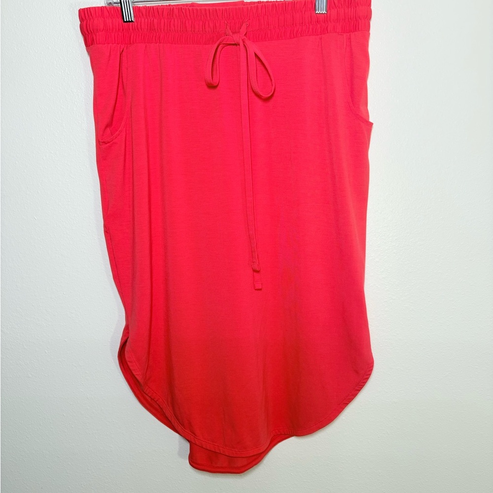 Colombia PFG Vibrant Red Midi Skirt with Side Slits and Drawstring Waist Outdoor
